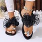👡 50% RABATT NU! 🌸 Eleganta Rosett-Platta Strandsandaler – Mjuk fotbädd & halkfri sula – Lätta och feminina – perfekta för sommarpromenadet eller semestern vid havet 🎀