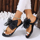 👡 50% RABATT NU! 🌸 Eleganta Rosett-Platta Strandsandaler – Mjuk fotbädd & halkfri sula – Lätta och feminina – perfekta för sommarpromenadet eller semestern vid havet 🎀
