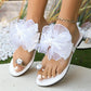 👡 50% RABATT NU! 🌸 Eleganta Rosett-Platta Strandsandaler – Mjuk fotbädd & halkfri sula – Lätta och feminina – perfekta för sommarpromenadet eller semestern vid havet 🎀