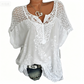✨Elegant spetsbroderad v-ringad damtopp