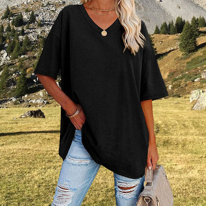👕T-shirt med V-ringning för damer