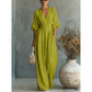 👗Jumpsuit för damer med V-ringning, hög midja och vida ben