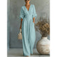 👗Jumpsuit för damer med V-ringning, hög midja och vida ben