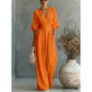 👗Jumpsuit för damer med V-ringning, hög midja och vida ben