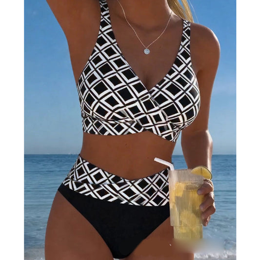 ⏳Tidsbegränsad 50% rabatt⏰Högmidjat tvådelat bikiniset för damer🏖️👙