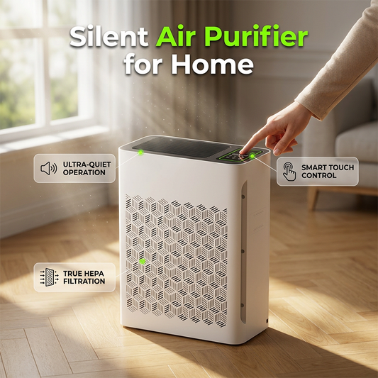 【🌀 Limiterat: –50 % + fri frakt】 🌙✨Tyst luftrenare för hemmet – 25–58 dB(A) knäpptyst & 3-stegs HEPA-filter som fångar 99,97 % av allergener och damm