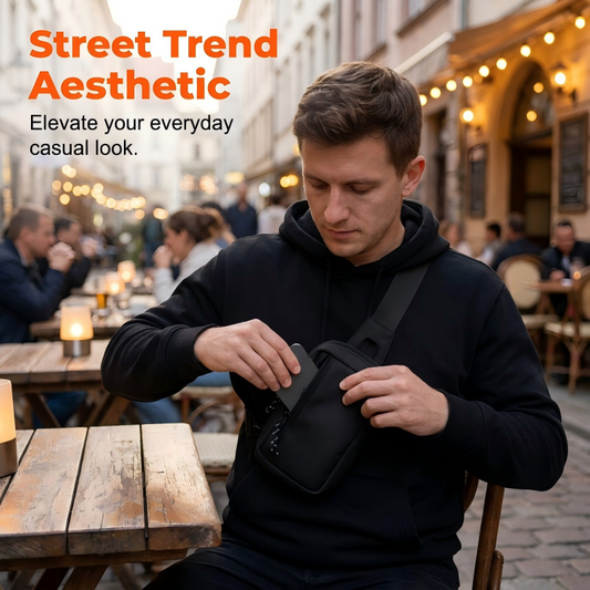 🎒 50% RABATT NU! 🏙️ Urban Sling Bag för män – Lätt & vattentät – Justerbar rem, perfekt för pendling eller resa – modern och praktisk 💼✨