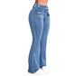 👖Jeans med hög midja och utsvängda ben för damer