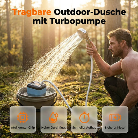 ⚡ Sladdlös bärbar duschbooster – självsugande, USB-C-laddningsbar & perfekt för camping, hundtvätt & strand 🏕️