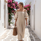 👗Damklänning Off-Shoulder Maxiklänning med Lykthylsa