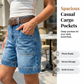👖Bermudashorts i denim för damer, med medelhög midja och fickor