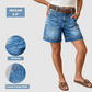 👖Bermudashorts i denim för damer, med medelhög midja och fickor