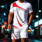 2-delat set med sommar-T-shirt och shorts för män
