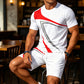2-delat set med sommar-T-shirt och shorts för män