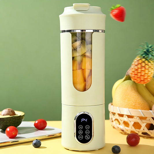 💥 50% RABATT – Multifunktionell Portabel Trådlös Blender | 12 Blad | 4 Hastigheter | Självstädning | 530 ml