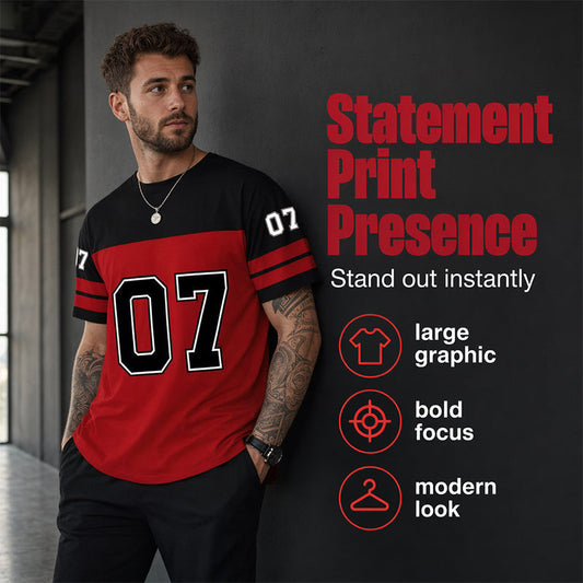 🏃‍♂️🔥 TIDSBEGRÄNSAT 50% RABATT! Herr Grafisk Sport-T-shirt med Siffertryck – Avslappnad passform, Mjuk komfort & Streetwear-stil 👕