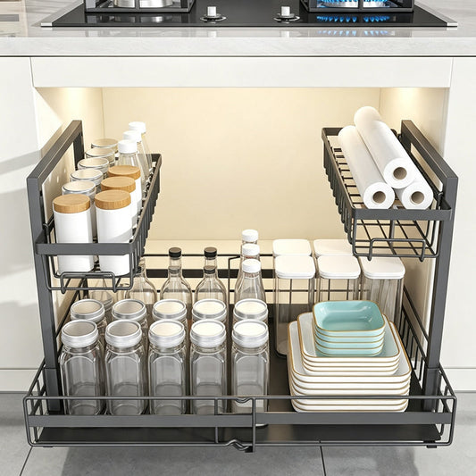 🛍️ 50% Rabatt – Utdragbar Kökshylla – glidande låda, utrymmessparande & mångsidigt för skåp, skafferi & beredningsytor 🍳