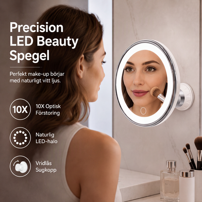 💄Tidsbegränsad 50% rabatt! 💡 10 gångers förstorande sminkspegel med LED-ljus och sugkopp