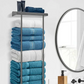 🛁 Utdragbar Badrumshanddukshållare – Höjdjusterbar 38–75 cm, Kolstål, Borrfri Väggmontering