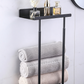 🛁 Utdragbar Badrumshanddukshållare – Höjdjusterbar 38–75 cm, Kolstål, Borrfri Väggmontering