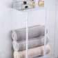 🛁 Utdragbar Badrumshanddukshållare – Höjdjusterbar 38–75 cm, Kolstål, Borrfri Väggmontering