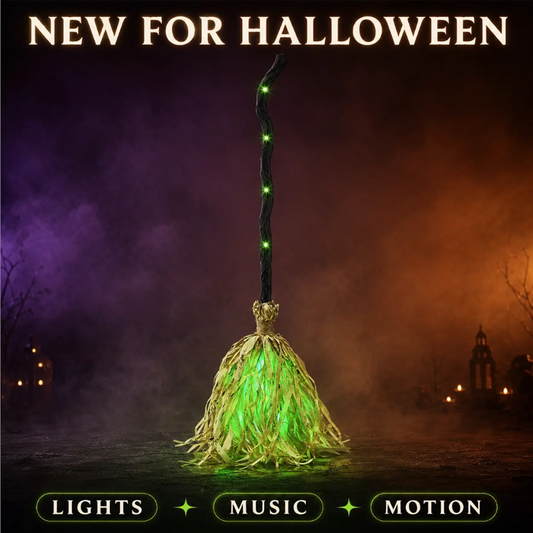 【🔥Lägsta priset någonsin – begränsat antal】🧹Halloween Elektrisk Häxkvast Dekoration