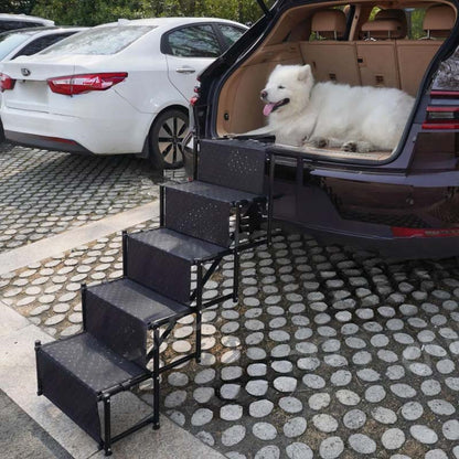 🎉 TIDSBEGRÄNSAT ERBJUDANDE – 50% RABATT! 🐕 Bärbar, vikbar, halkfri hundtrappa för bil – Robust stöd, förstärkta handtag & kompakt design ✨