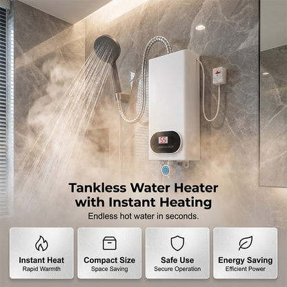 ⚡ 50% RABATT! 🔥 Kompakt Omedelbar Elektrisk Vattenvärmare – Snabb, säker & platsbesparande – Perfekt för kök, badrum & på resande fot ✨