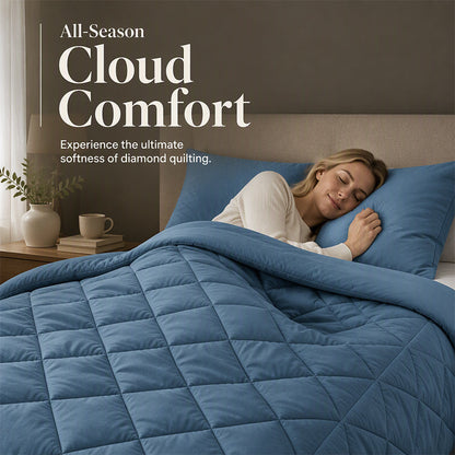 🛏️ 50 % RABATT NU! 🧵 3-delat quiltat täckeset – mjukt material, diamantsöm & allsäsongskomfort – perfekt för bekväm sömn 🌙