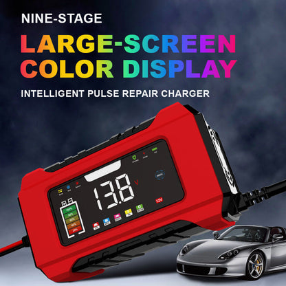 🔥12V 6A Smart Billaddare med LCD-display