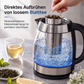 📢📢50 % RABATT !! ⏰2L elektrisk vattenkokare i glas med stor kapacitet, automatisk avstängning och överhettningsskydd