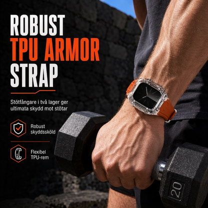 🔥Integrerad smartklocka-armband med skyddande fodral, färgblockerad genomskinlig sportrem för 40 mm 41 mm 42 mm 44 mm 45 mm 46 mm 49 mm