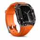 🔥Integrerad smartklocka-armband med skyddande fodral, färgblockerad genomskinlig sportrem för 40 mm 41 mm 42 mm 44 mm 45 mm 46 mm 49 mm