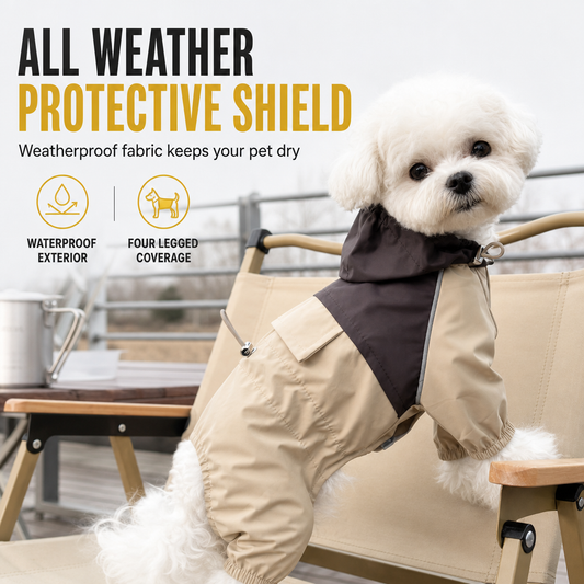🐕 50% RABATT 🌧️ Vatten- och vindtät regnoverall för hund, storlekar S–2XL 🐾