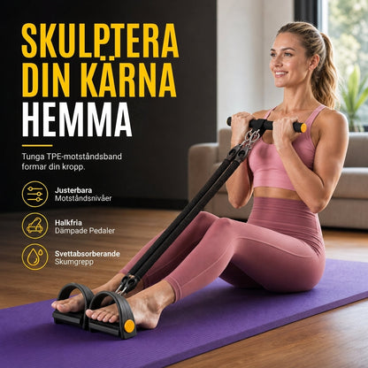 Mångsidigt pedalresistansband med elastisk dragsnöre för träning av mage, hemträning, yoga och pilates, fitness för män och kvinnor
