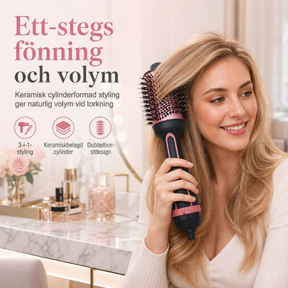 💇‍♀️ 50 % RABATT NU! 🔥 Multifunktionell varmluftskam – turmalin-keramik, 3 värmenivåer & torkning med volym i ett steg 💨