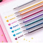 Set med gelpennor med glitter