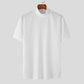 Stickad Enfärgad T-Shirt med Hög Halsringning