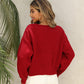 Pull en maille à manches longues et col en V pour femmes