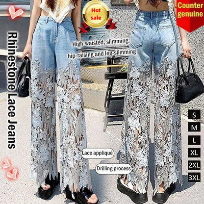 Exquisite handcrafted lace jeans