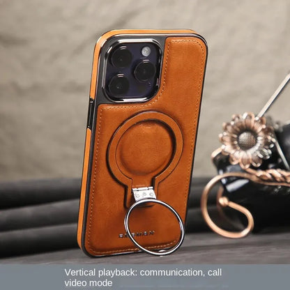 📱Luxury Leather Invisible Stand iPhone Case