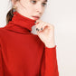 [varm gåva] Kvinnors turtleneck mjuk smal tröja